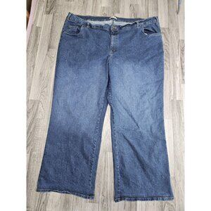 Woman Within Jeans Womens 30W Wide Leg High Rise Stretch Denim Pants Classic Fit